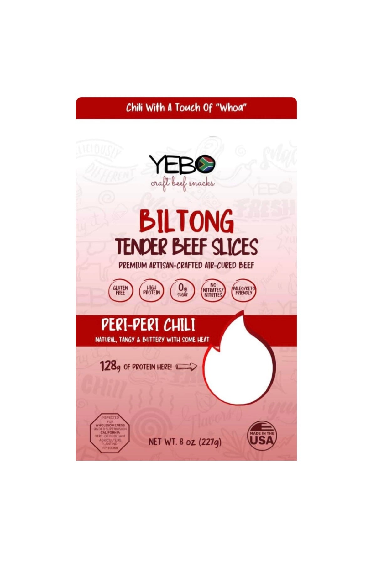 Yebo chili biltong 8oz