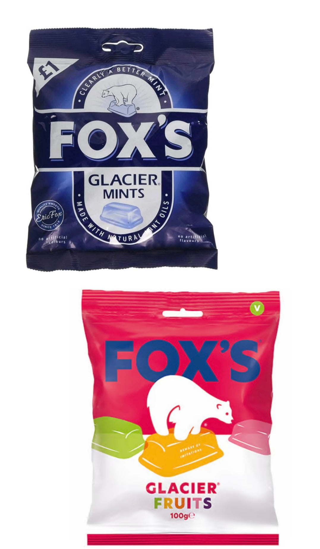 Fox's Glacier sweets 100g (made in the UK)