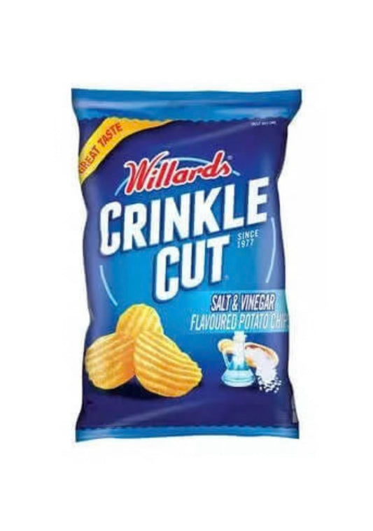 Willards Crinkle cut salt & vinegar chips 125g