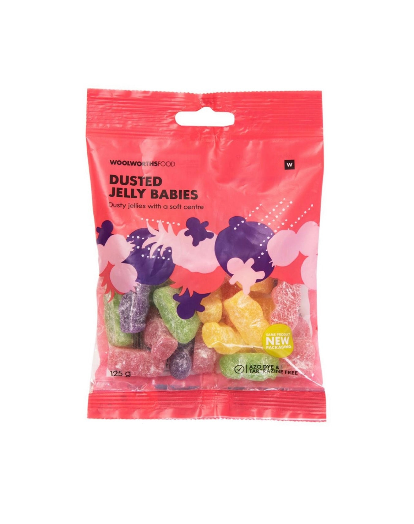 Woolies dusted jelly babies 125g