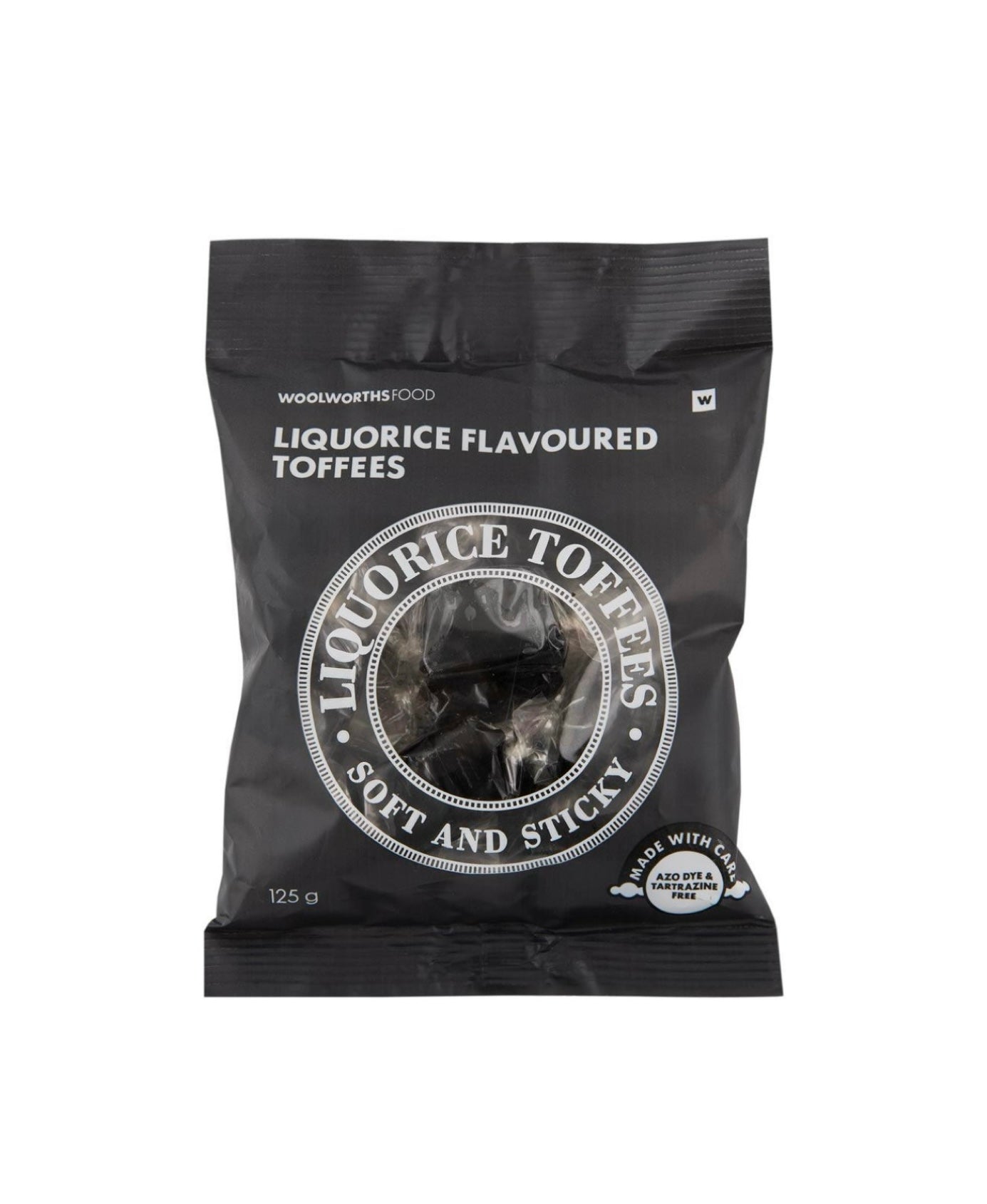 Woolies Liqourice flavored toffees 125g image 0