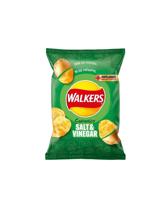 2 PACK: Walkers salt & vinegar 32.5g (UK) BB: 4 April 2026