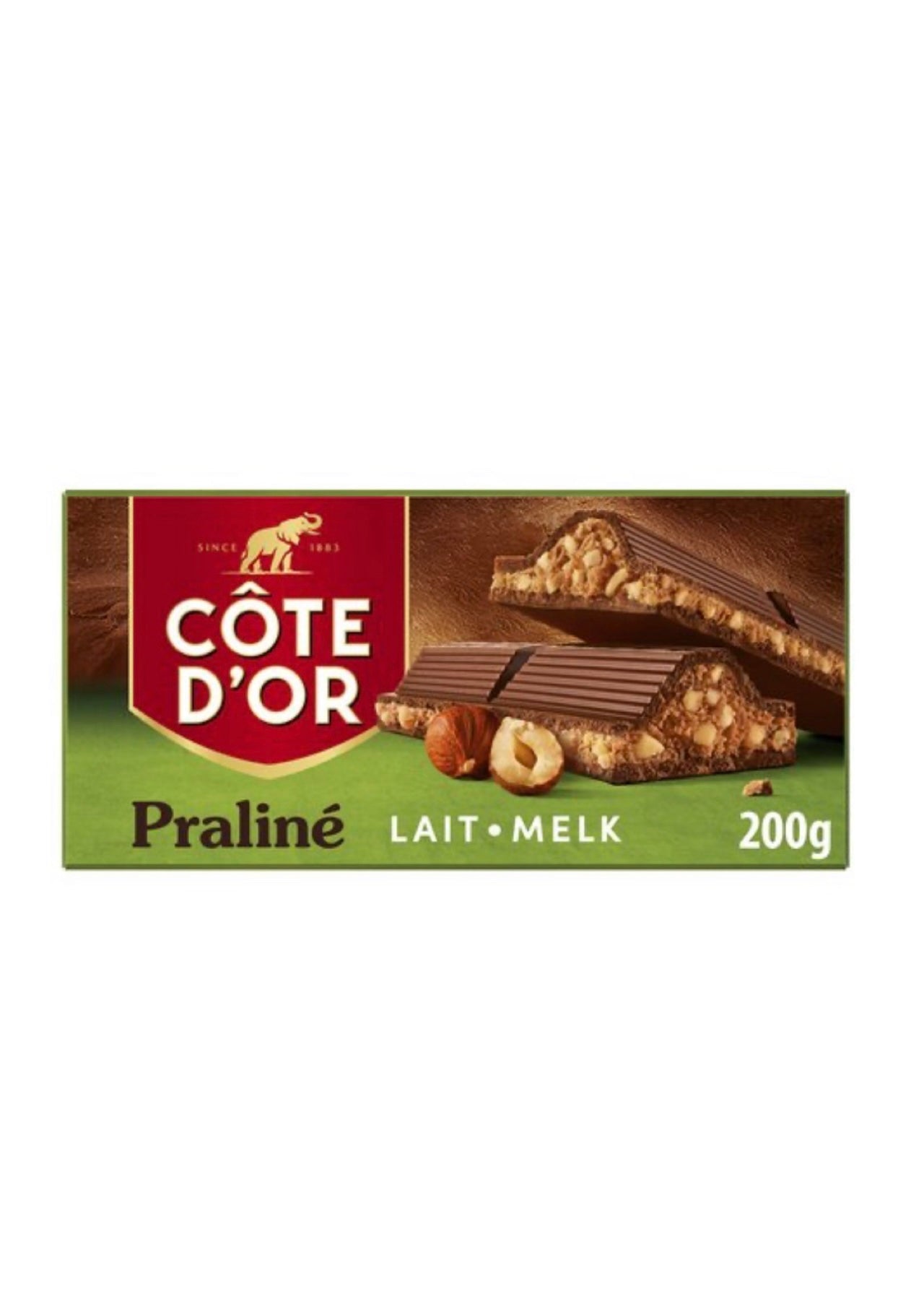 Cote d'or praline milk with hazelnut 200g slab