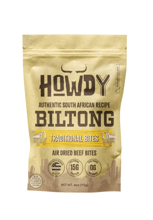 Howdy biltong traditional bites 4oz