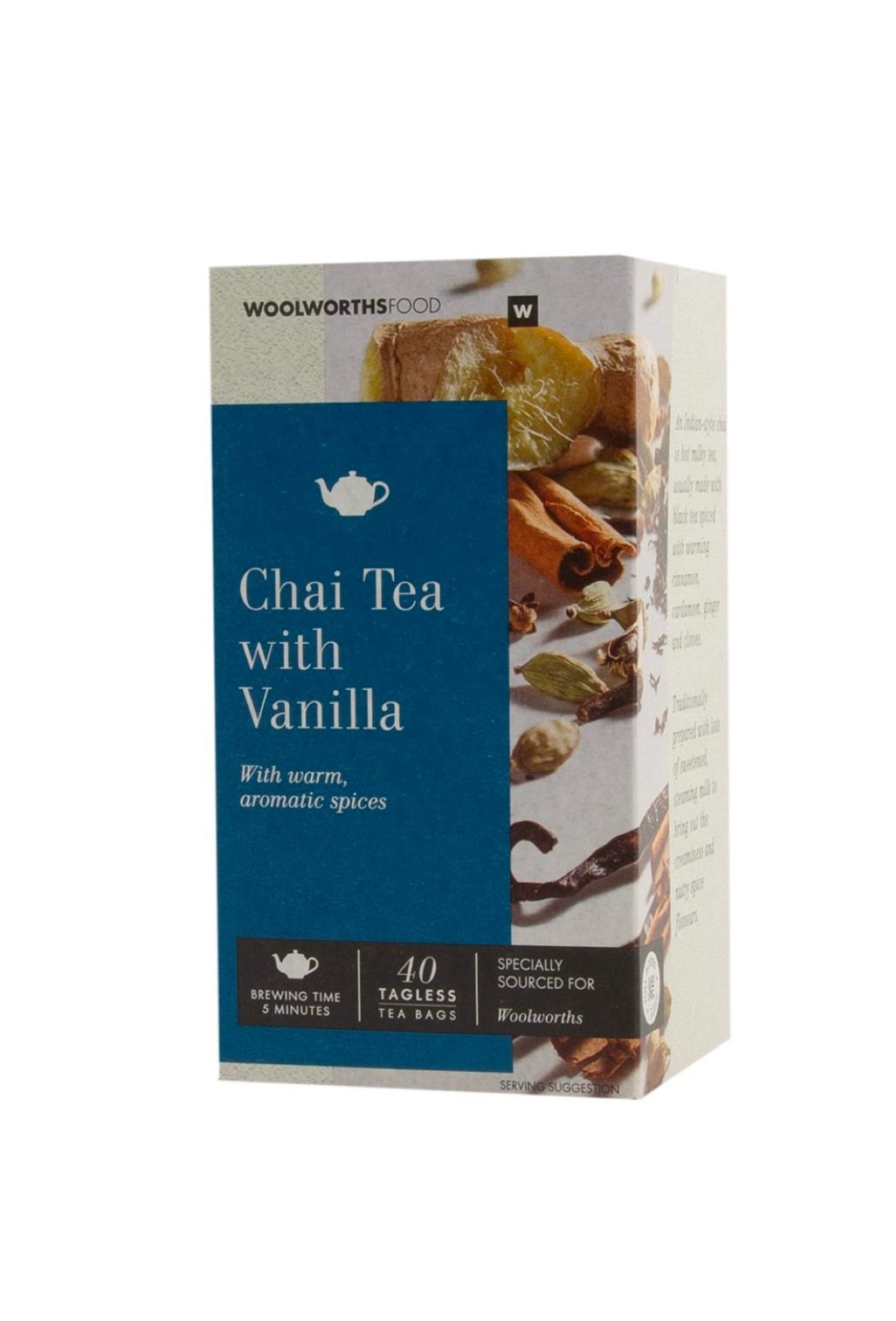 Woolies Chai tea with vanilla 40 bags