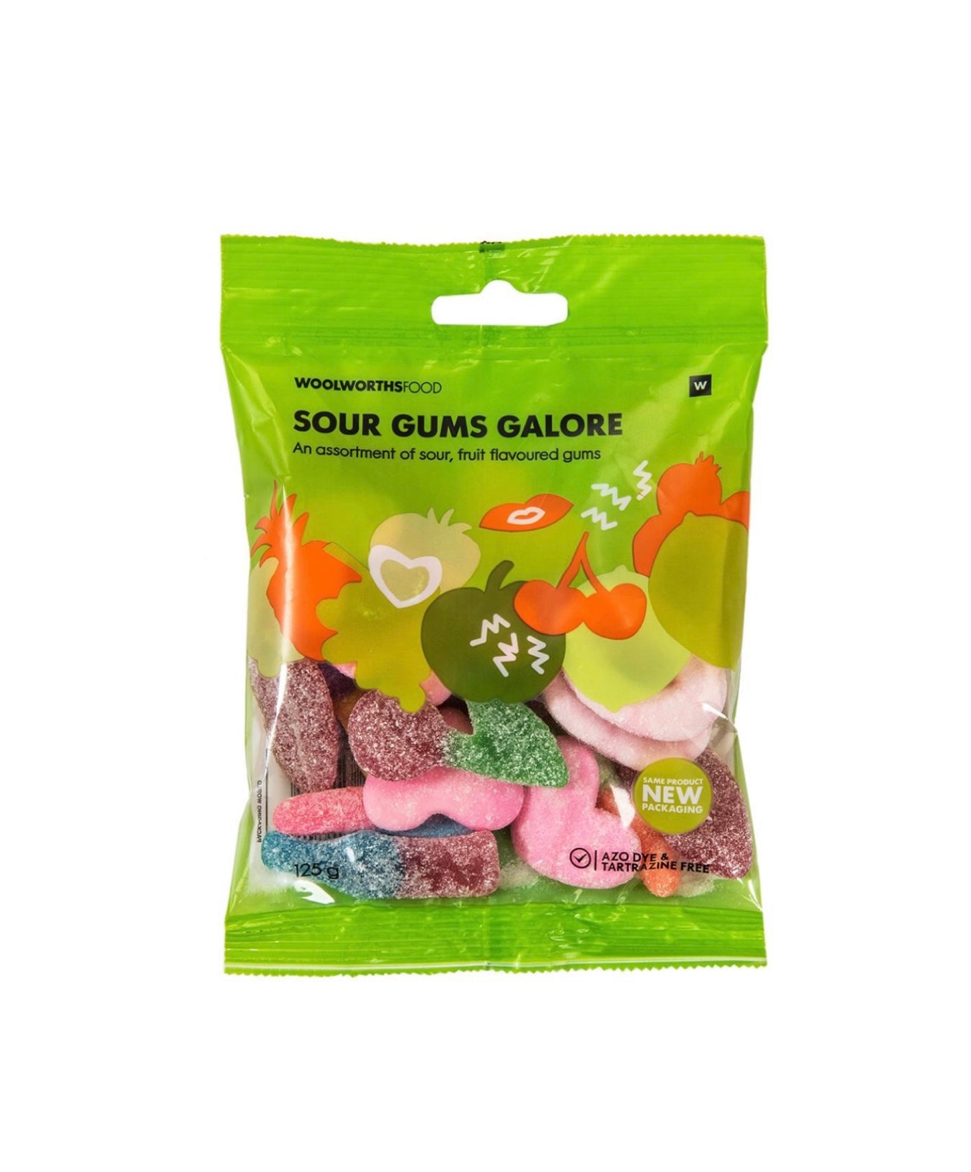 Woolies sour gums galore 125g