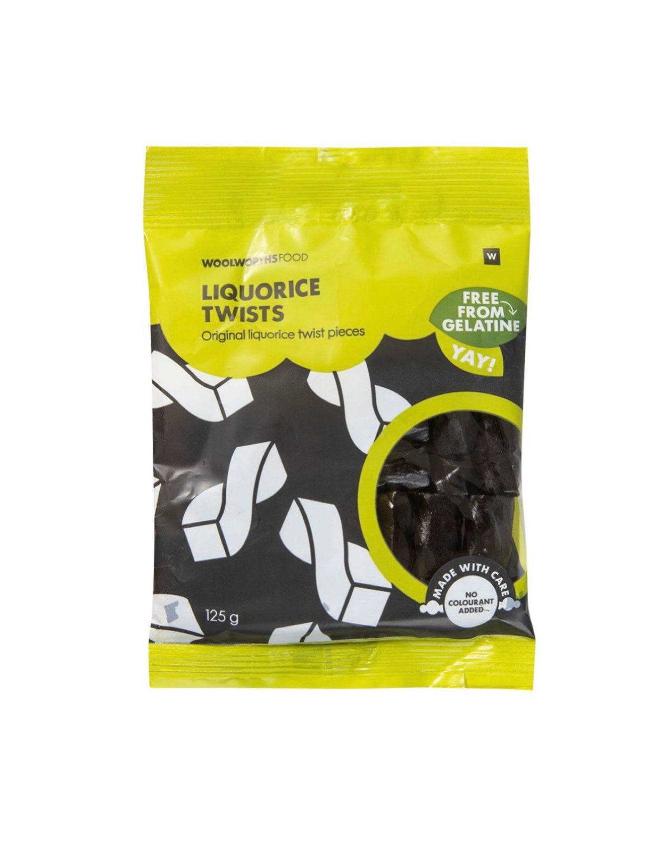 Woolies liqorice twists 125g